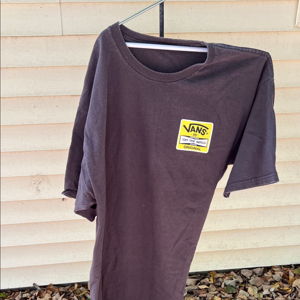 Vans Charcoal Tee with Bold Yellow Logo